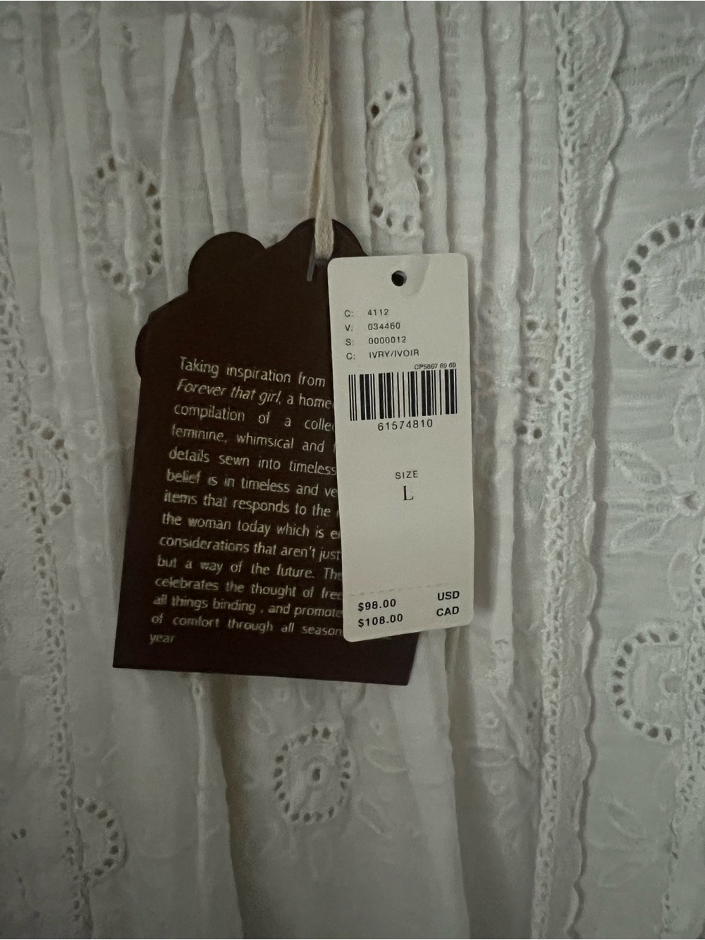 Forever That Girl by Anthropologie Eyelet Swing Blouse - Picture 2 of 6